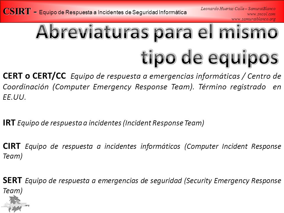CSIRT - Equipo de Respuesta a Incidentes de Seguridad Informática