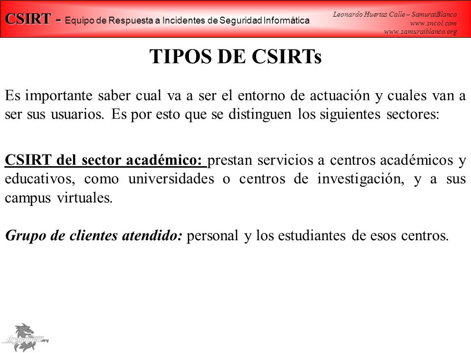 CSIRT - Equipo de Respuesta a Incidentes de Seguridad Informática