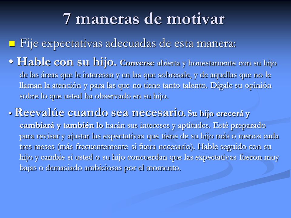 7 maneras de motivar Fije expectativas adecuadas de esta manera: