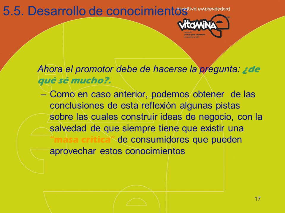 5.5. Desarrollo de conocimientos