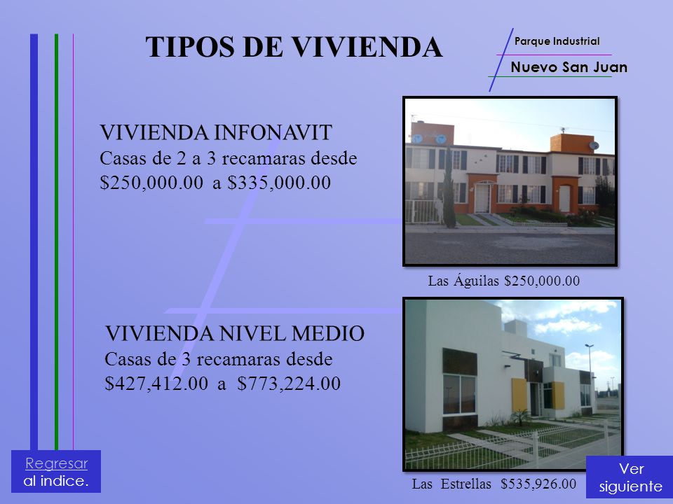 TIPOS DE VIVIENDA VIVIENDA INFONAVIT VIVIENDA NIVEL MEDIO