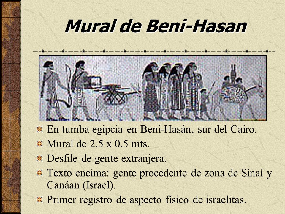 Mural de Beni-Hasan En tumba egipcia en Beni-Hasán, sur del Cairo.