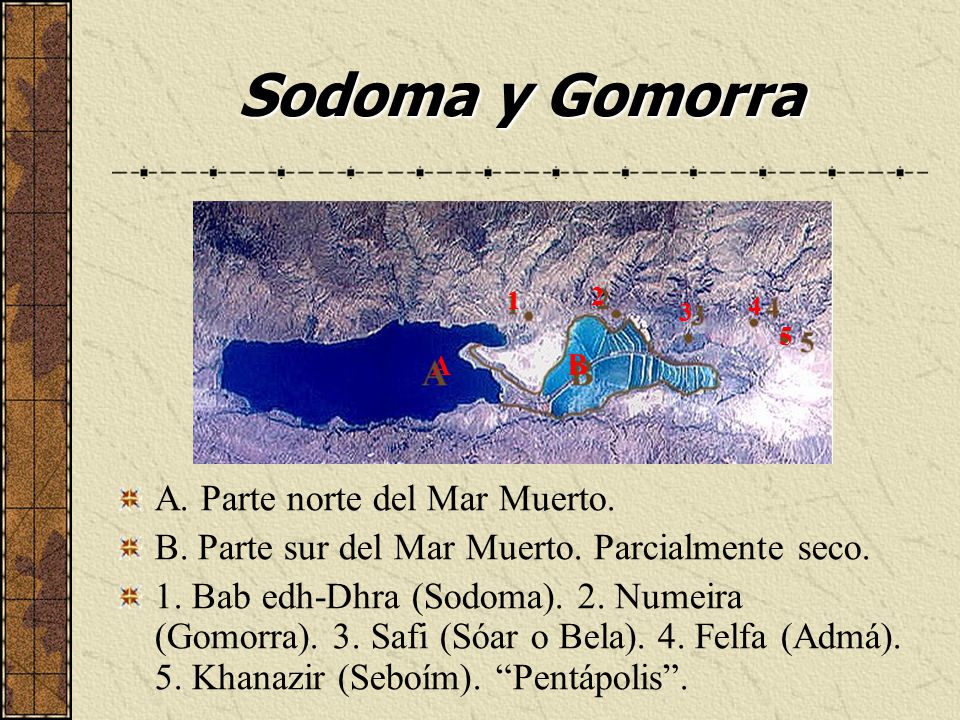 Sodoma y Gomorra A. Parte norte del Mar Muerto.