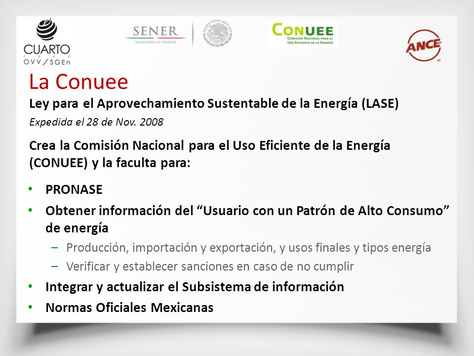 La Conuee Ley para el Aprovechamiento Sustentable de la Energía (LASE)