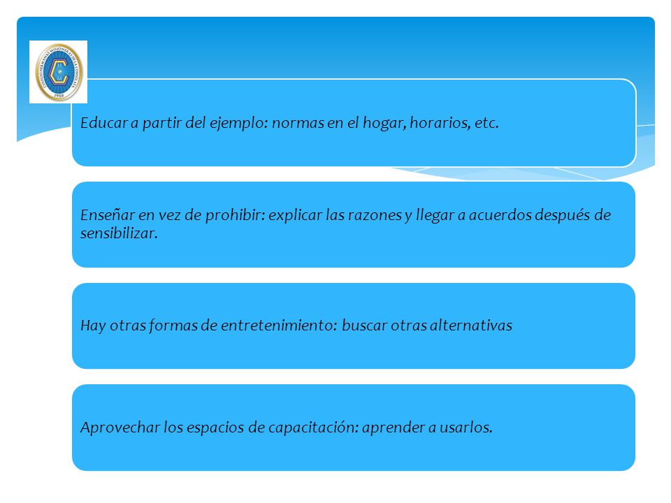 Educar a partir del ejemplo: normas en el hogar, horarios, etc.