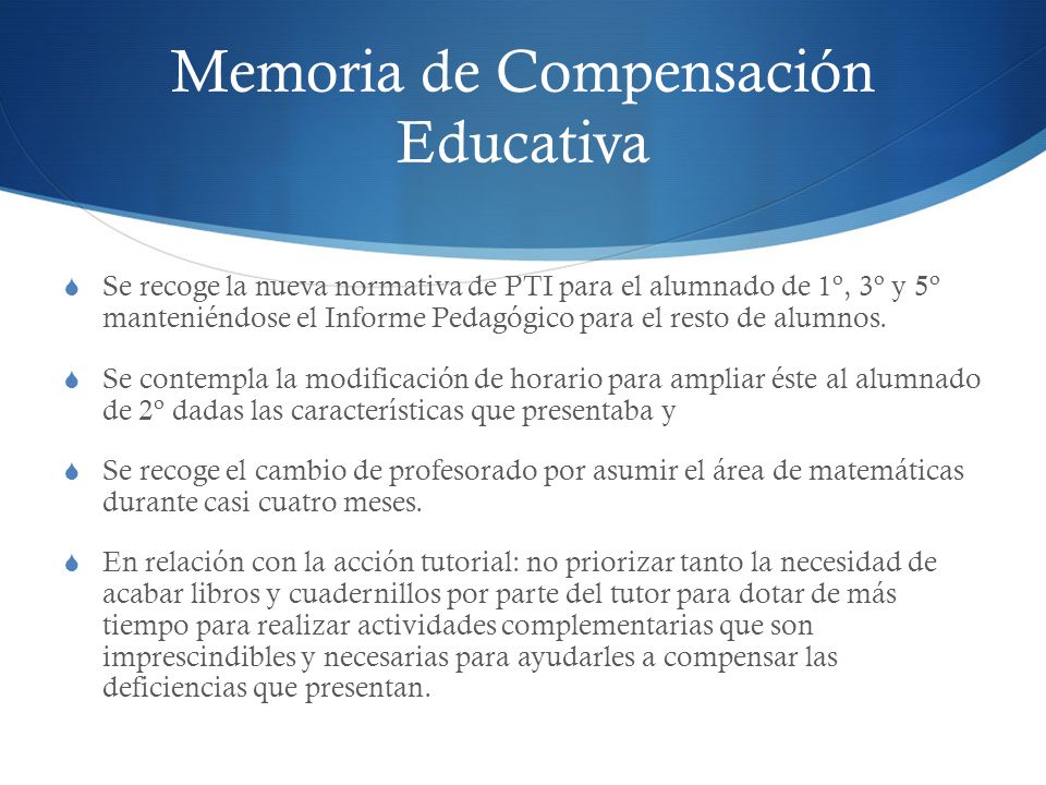 Memoria de Compensación Educativa
