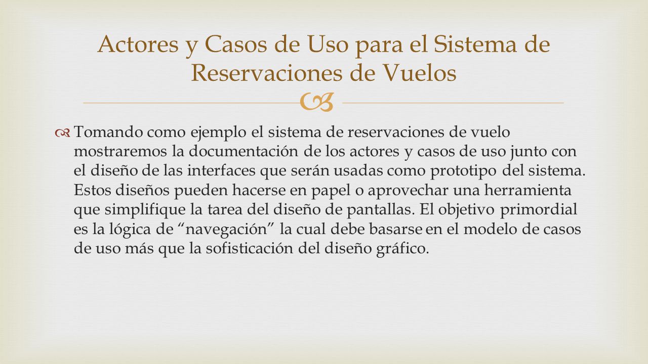 Actores y Casos de Uso para el Sistema de Reservaciones de Vuelos