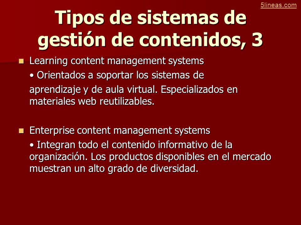 Tipos de sistemas de gestión de contenidos, 3