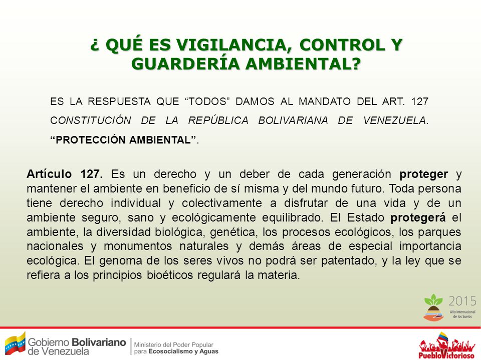 ¿ QUÉ ES VIGILANCIA, CONTROL Y GUARDERÍA AMBIENTAL