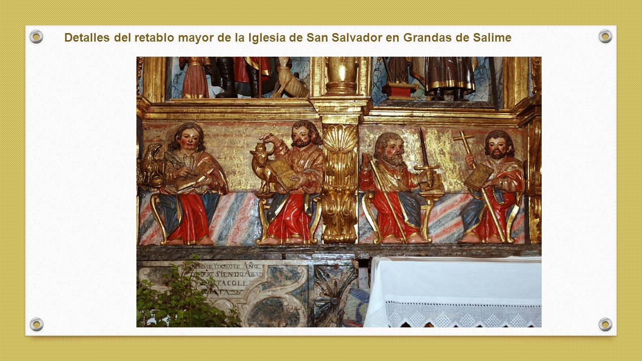 Detalles del retablo mayor de la Iglesia de San Salvador en Grandas de Salime