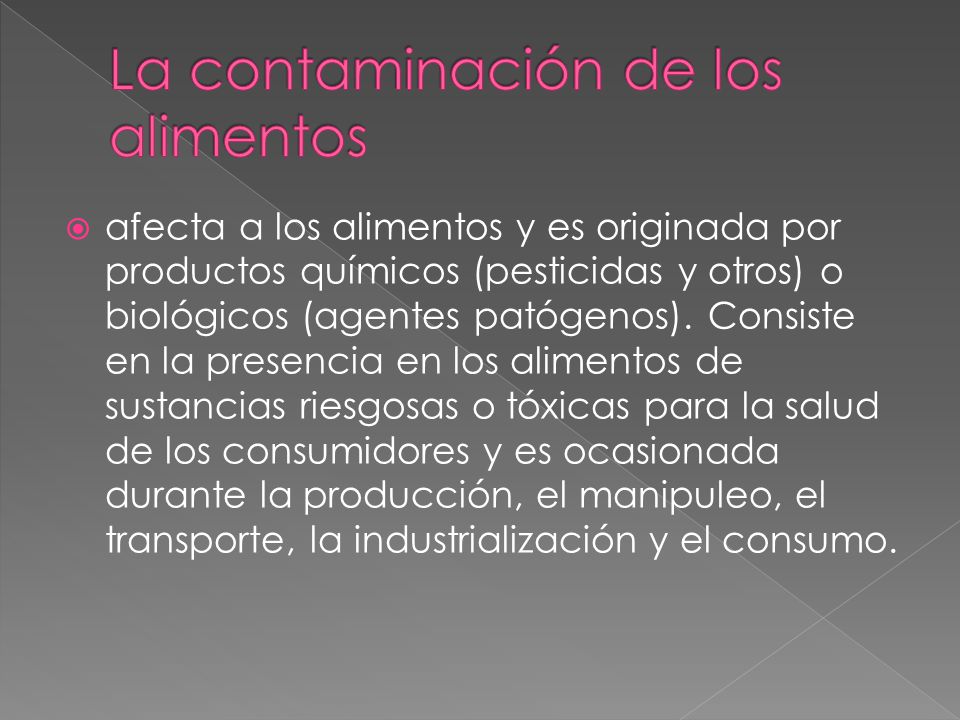 La contaminación de los alimentos