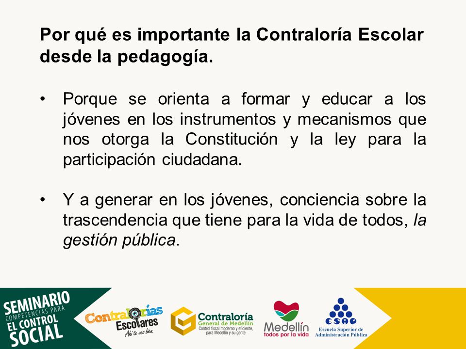 Por qué es importante la Contraloría Escolar desde la pedagogía.