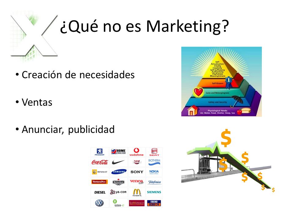 ¿Qué no es Marketing Creación de necesidades Ventas