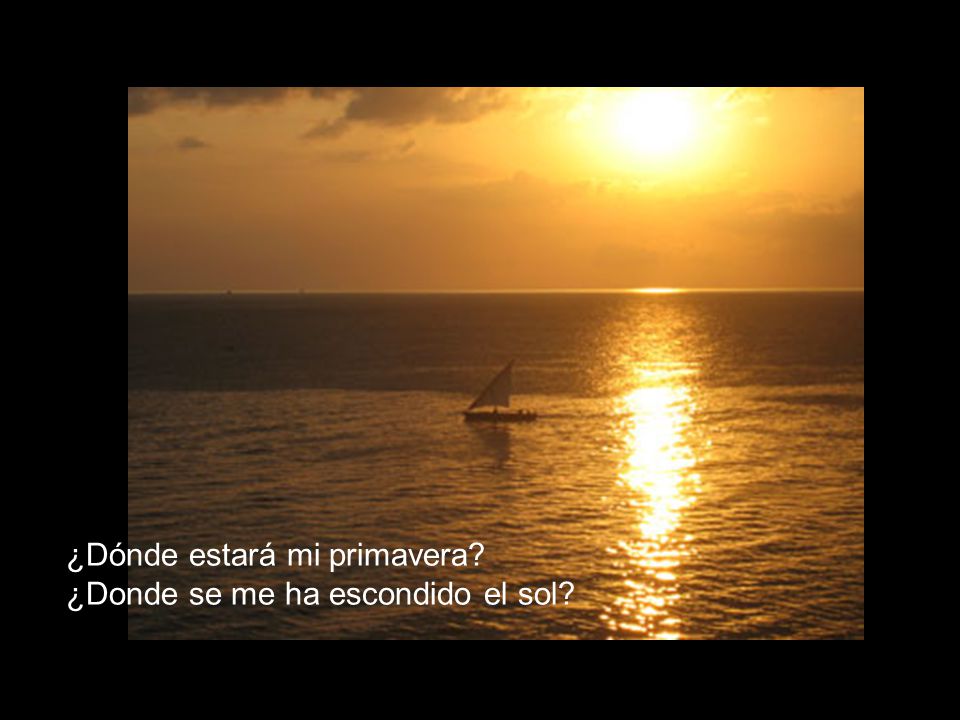 ¿Dónde estará mi primavera ¿Donde se me ha escondido el sol
