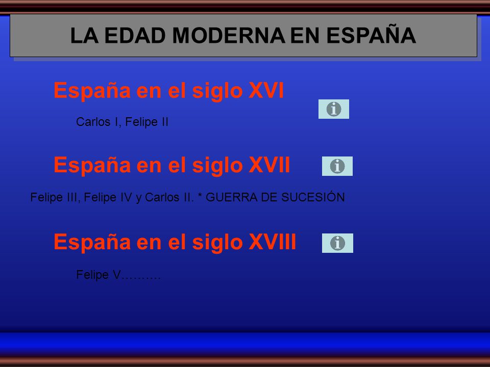LA EDAD MODERNA EN ESPAÑA