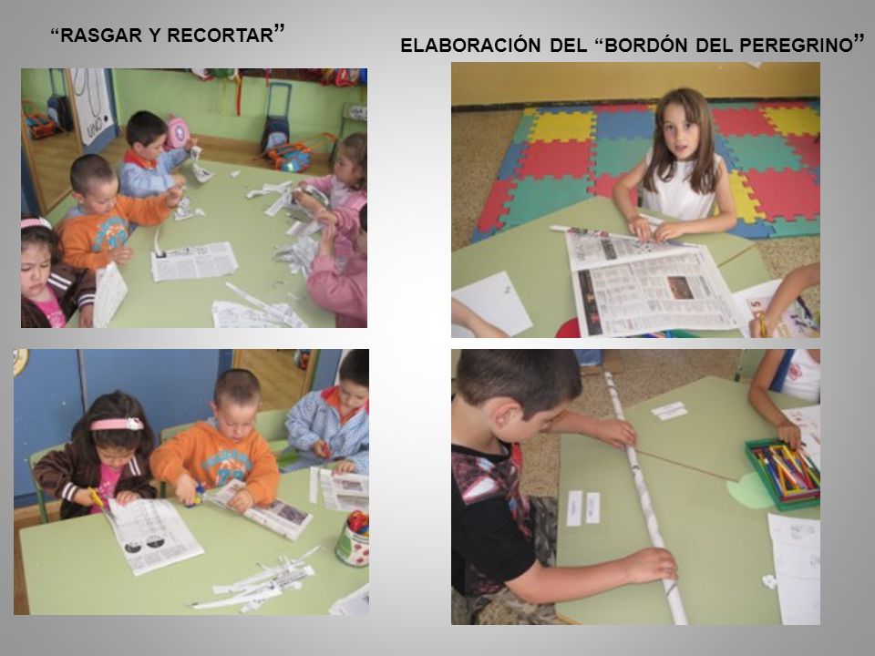 ELABORACIÓN DEL BORDÓN DEL PEREGRINO RASGAR Y RECORTAR