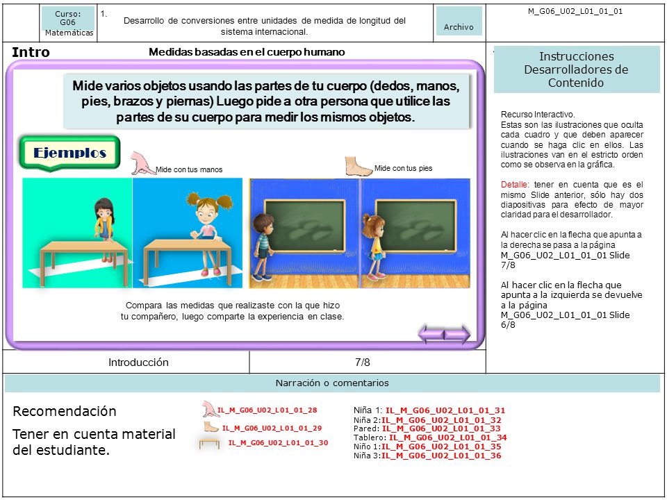 Curso: G06 Archivo. M_G06_U02_L01_01_01. Desarrollo de conversiones entre unidades de medida de longitud del sistema internacional.