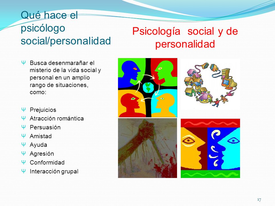 Qué hace el psicólogo social/personalidad