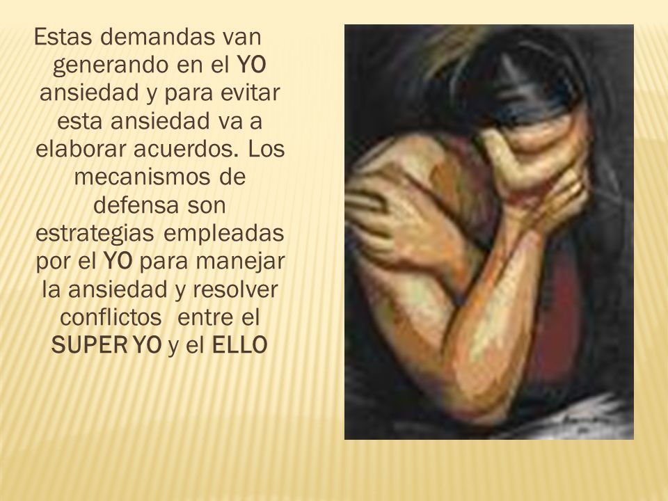 Estas demandas van generando en el YO ansiedad y para evitar esta ansiedad va a elaborar acuerdos.