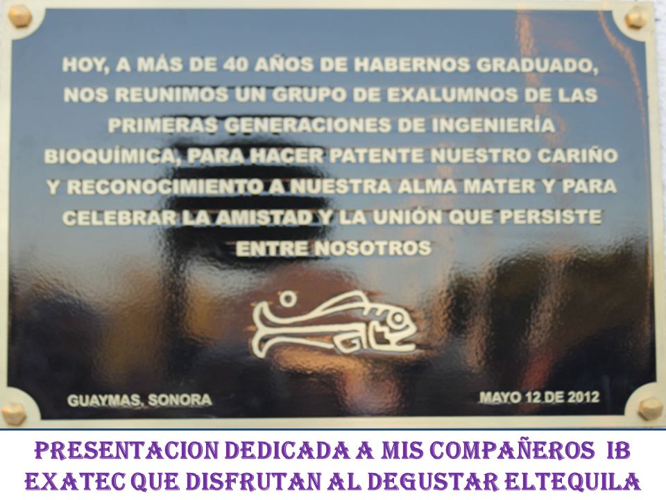 PRESENTACION DEDICADA A MIS COMPAÑEROS IB EXATEC QUE DISFRUTAN al DEGUSTAR ELTEQUILA