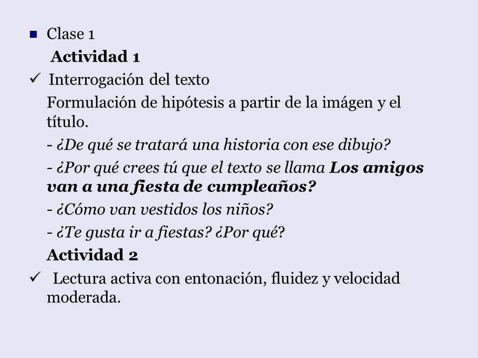 Clase 1 Actividad 1.  Interrogación del texto. Formulación de hipótesis a partir de la imágen y el título.