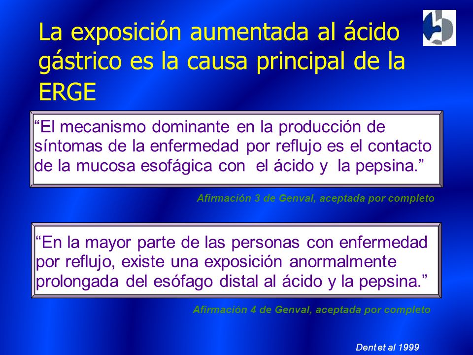 La exposición aumentada al ácido gástrico es la causa principal de la ERGE