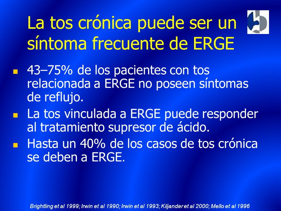 La tos crónica puede ser un síntoma frecuente de ERGE