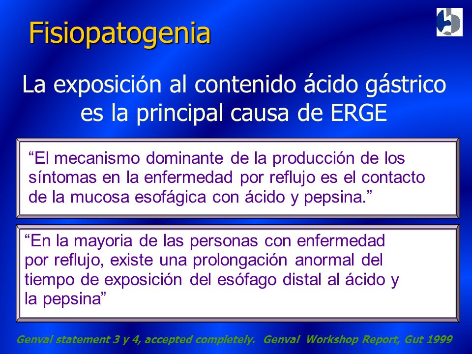 Fisiopatogenia La exposición al contenido ácido gástrico es la principal causa de ERGE.