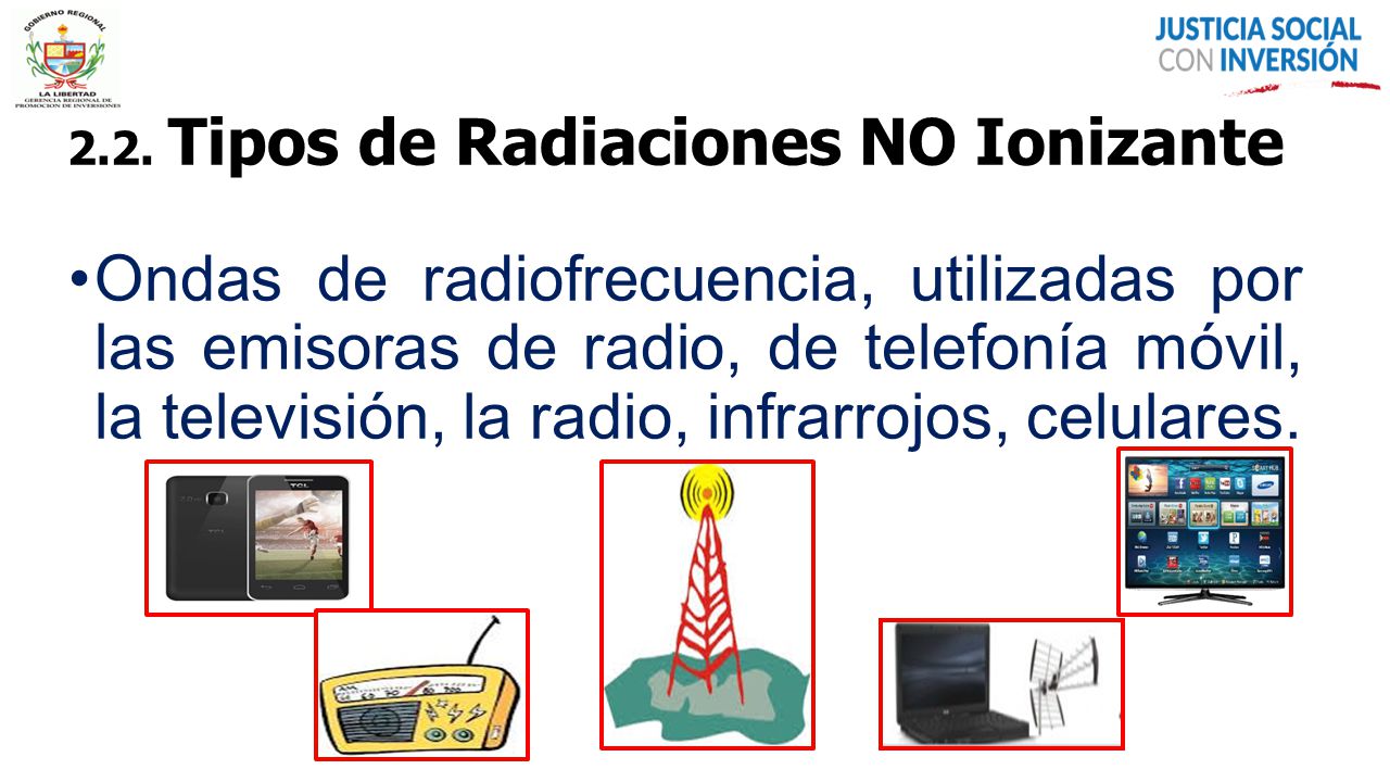 2.2. Tipos de Radiaciones NO Ionizante