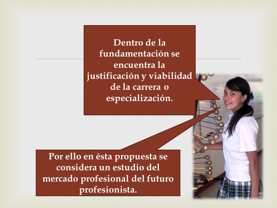 Dentro de la fundamentación se encuentra la justificación y viabilidad de la carrera o especialización.