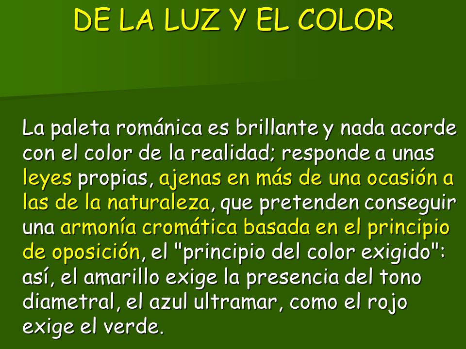 DE LA LUZ Y EL COLOR