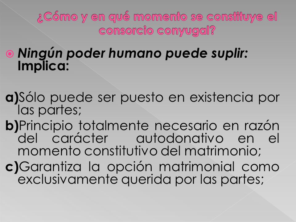 ¿Cómo y en qué momento se constituye el consorcio conyugal