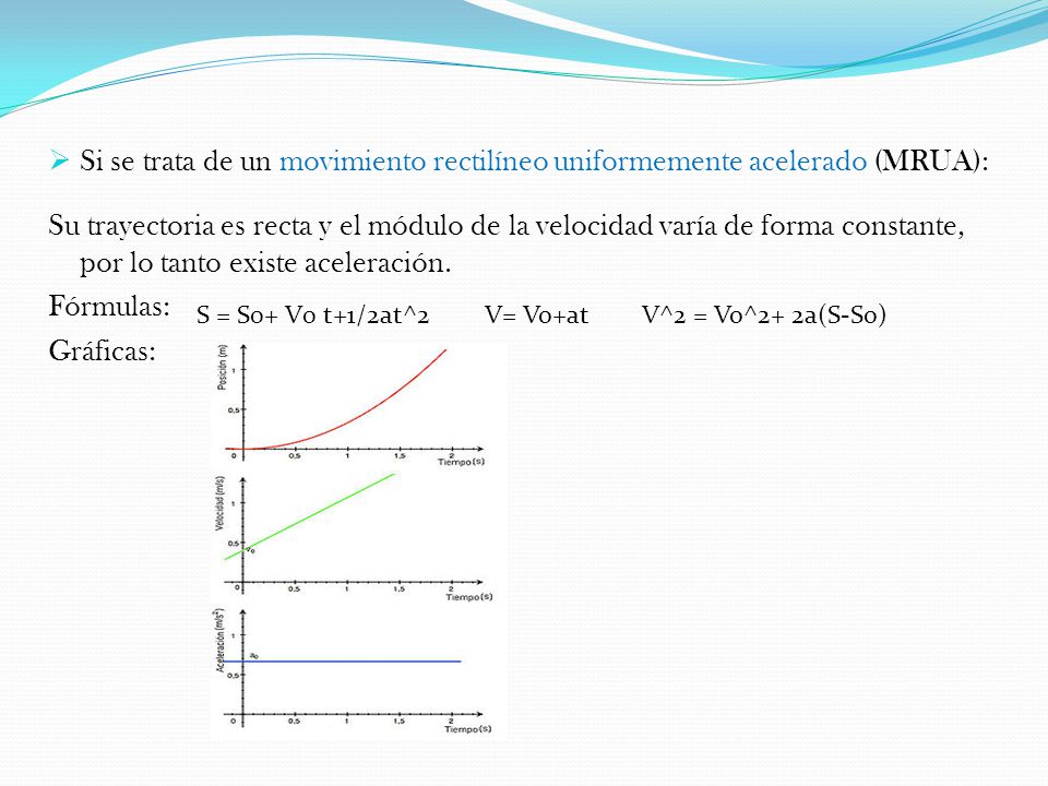 Si se trata de un movimiento rectilíneo uniformemente acelerado (MRUA):
