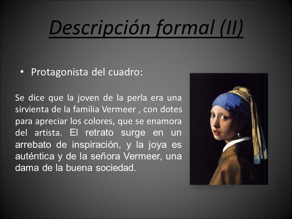 La joven de la perla. Johannes Vermeer.. - ppt descargar
