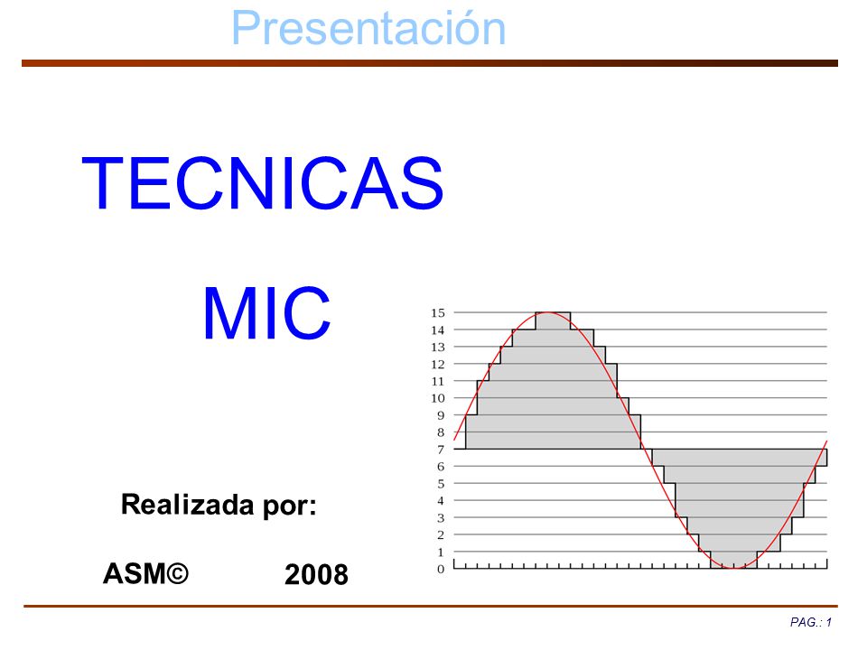 Presentación TECNICAS MIC Realizada por: ASM© 2008 PAG.: 1