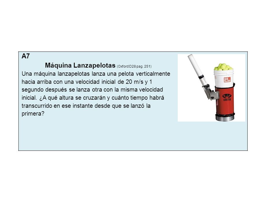 Máquina Lanzapelotas (Oxford D28 pag. 251)