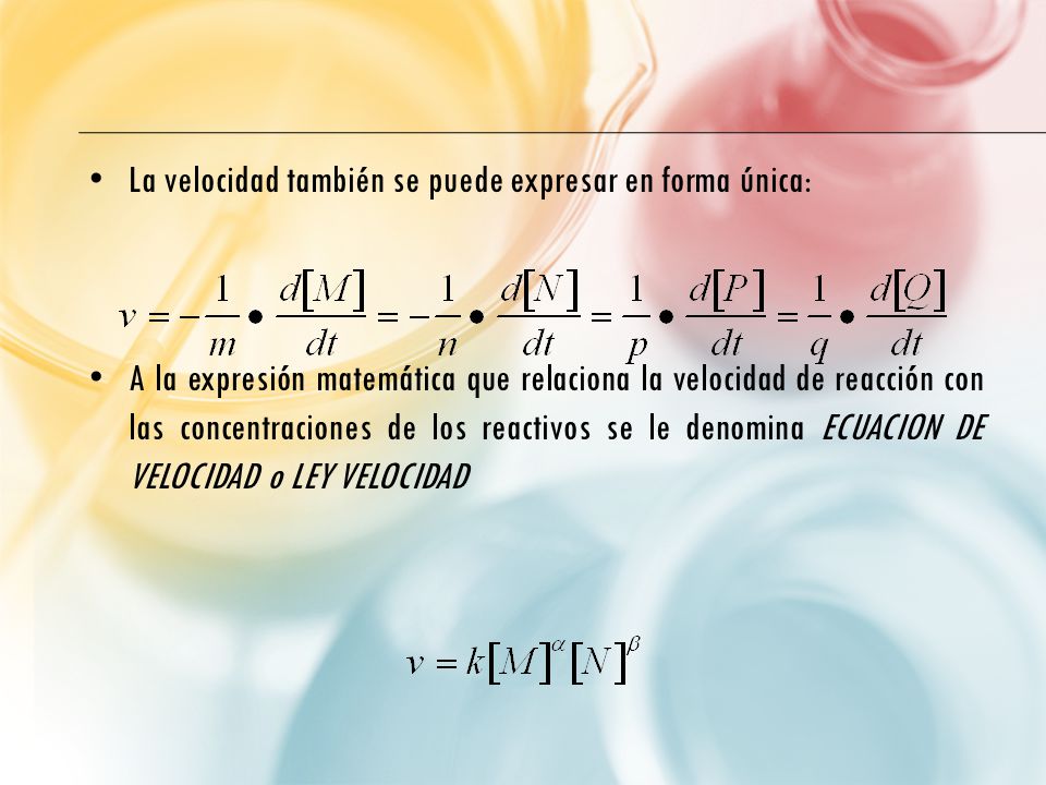 La velocidad también se puede expresar en forma única:
