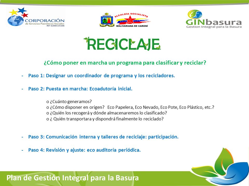 ¿Cómo poner en marcha un programa para clasificar y reciclar