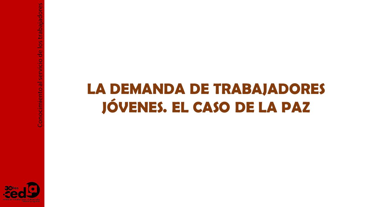 LA DEMANDA DE TRABAJADORES JÓVENES. EL CASO DE LA PAZ