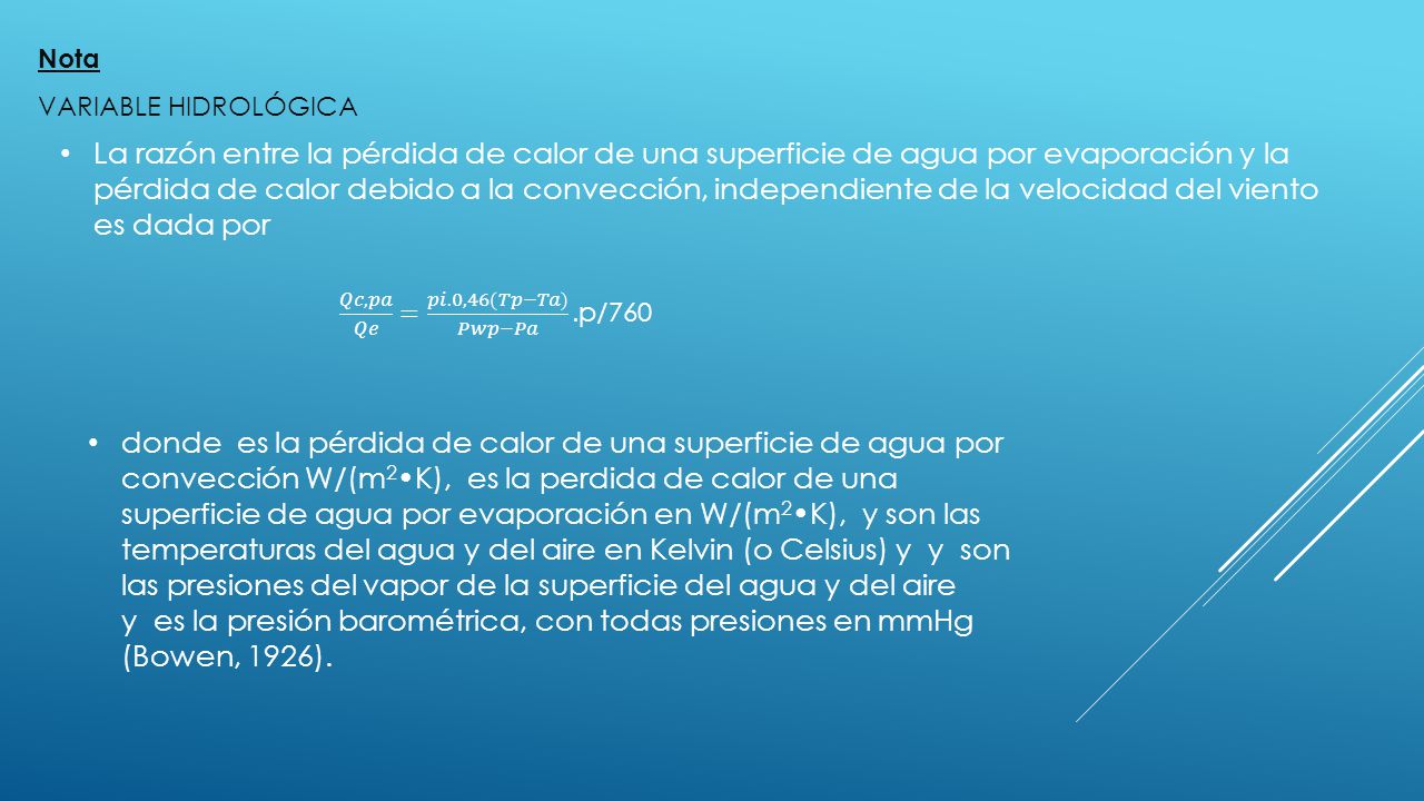 Nota Variable hidrológica.