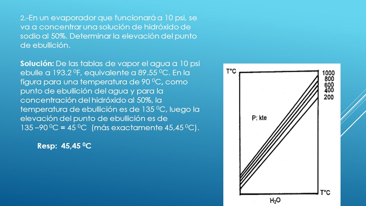 135 –90 0C = 45 0C (más exactamente 45,45 0C). Resp: 45,45 0C