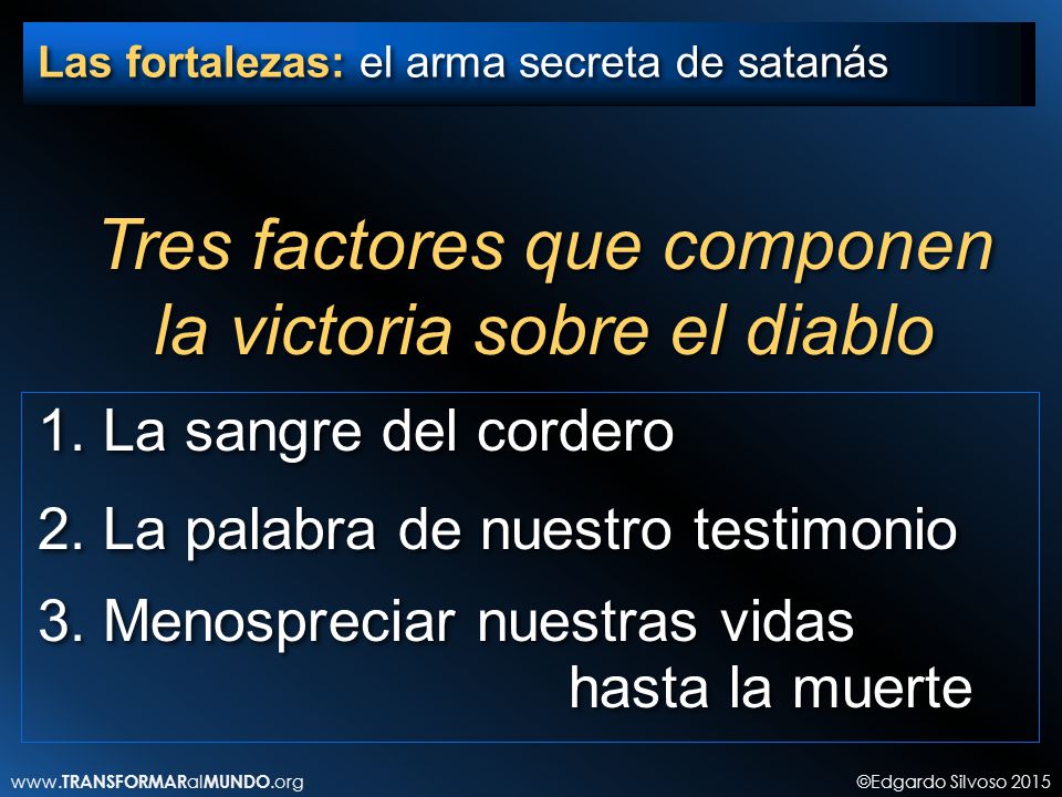 Tres factores que componen la victoria sobre el diablo