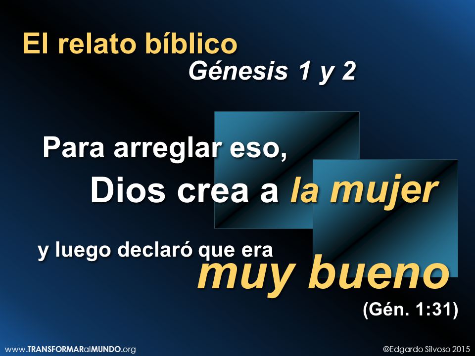 muy bueno El relato bíblico Para arreglar eso, Dios crea a la mujer