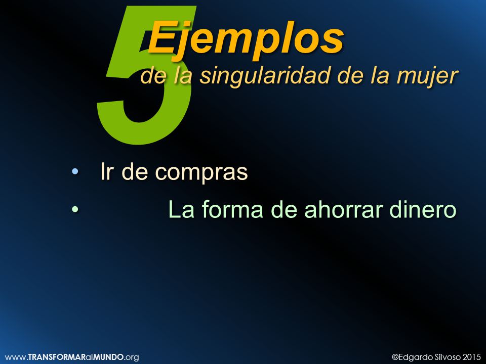 5 Ejemplos de la singularidad de la mujer Ir de compras