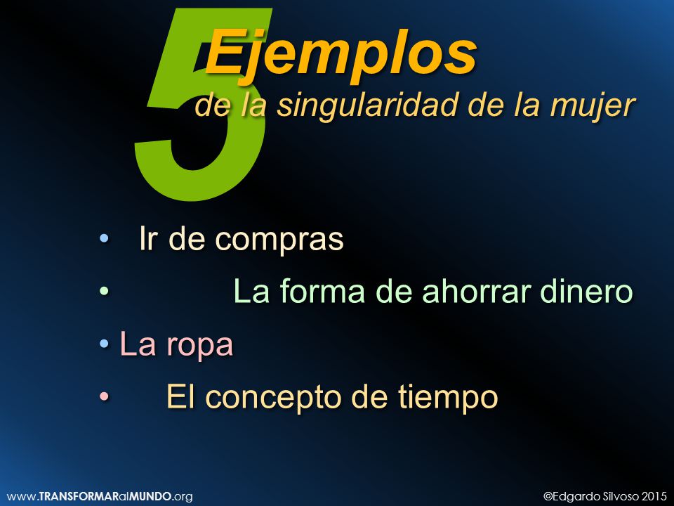 5 Ejemplos de la singularidad de la mujer Ir de compras