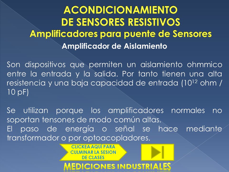 ACONDICIONAMIENTO DE SENSORES RESISTIVOS Amplificadores para puente de Sensores