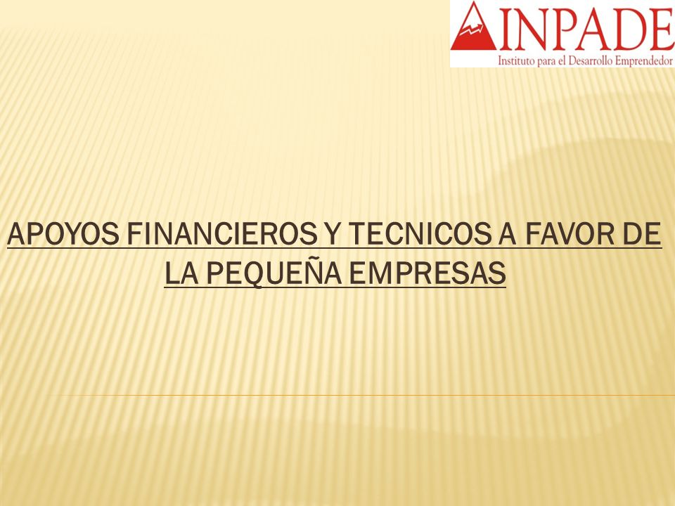APOYOS FINANCIEROS Y TECNICOS A FAVOR DE LA PEQUEÑA EMPRESAS