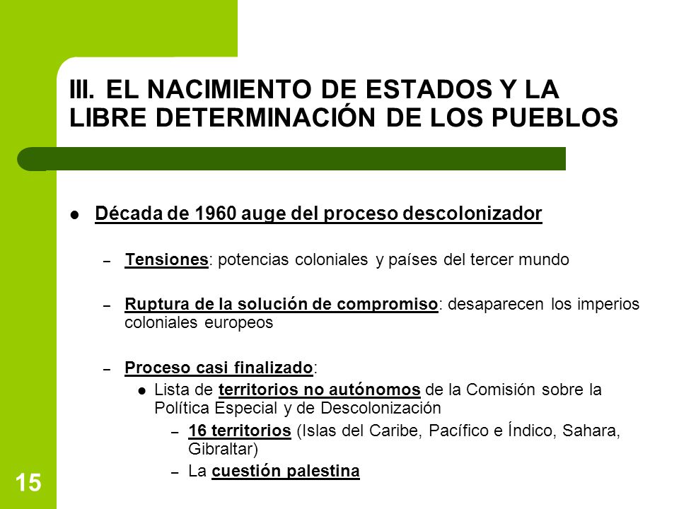 III. EL NACIMIENTO DE ESTADOS Y LA LIBRE DETERMINACIÓN DE LOS PUEBLOS