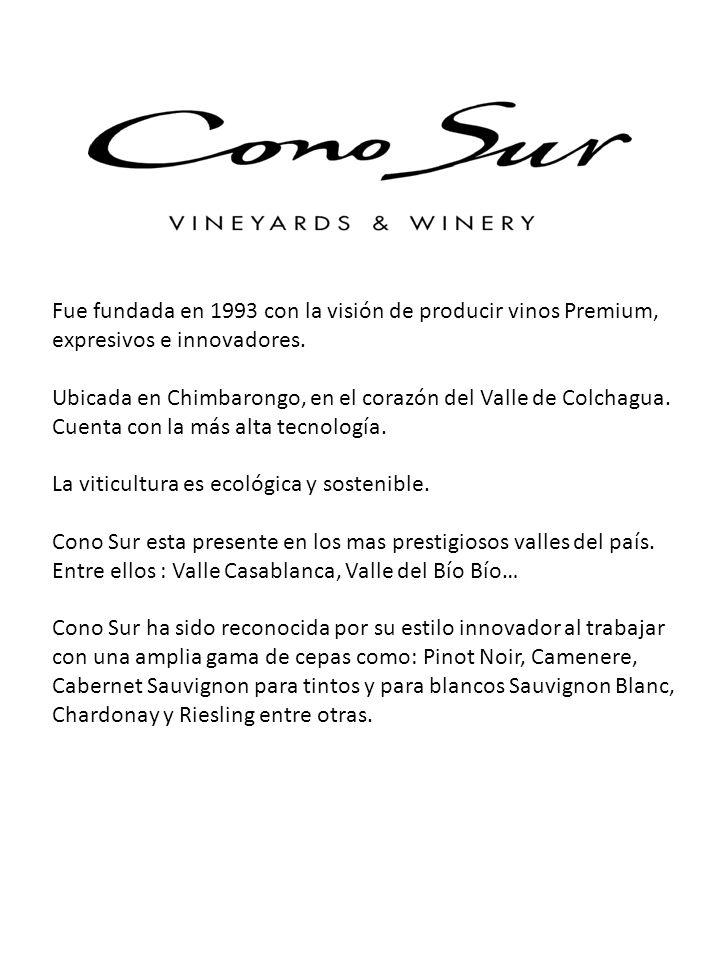 Fue fundada en 1993 con la visión de producir vinos Premium, expresivos e innovadores.