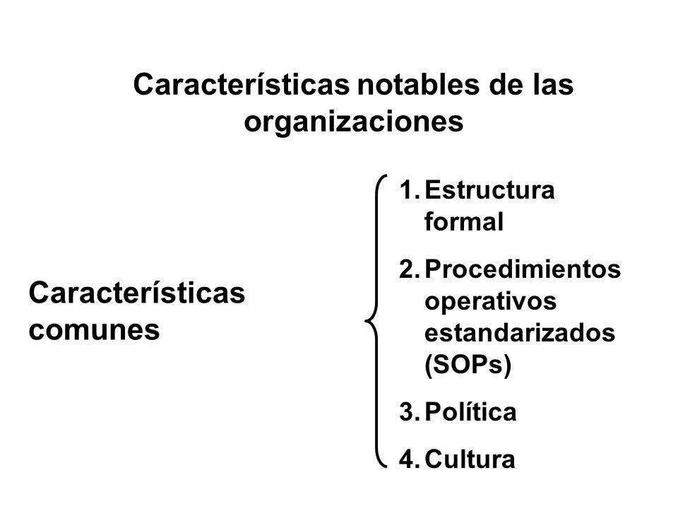 Características notables de las organizaciones
